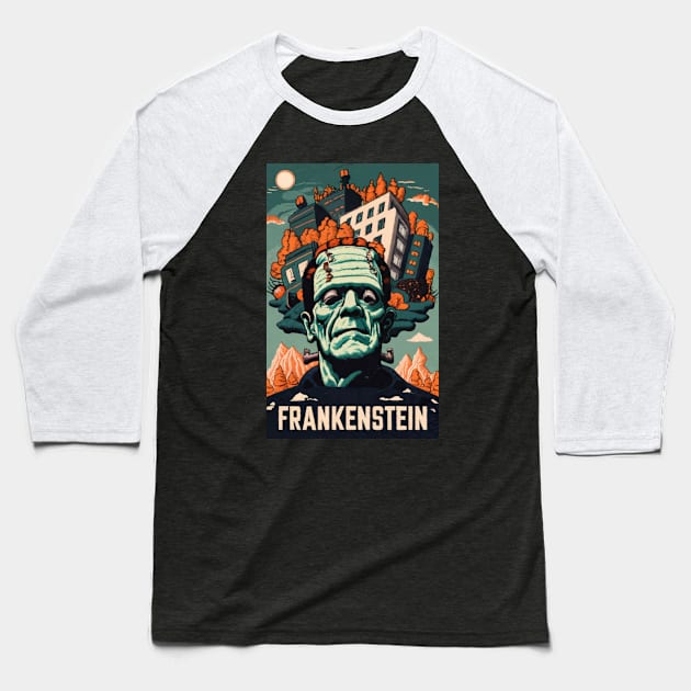 Frankenstein dream Baseball T-Shirt by aknuckle